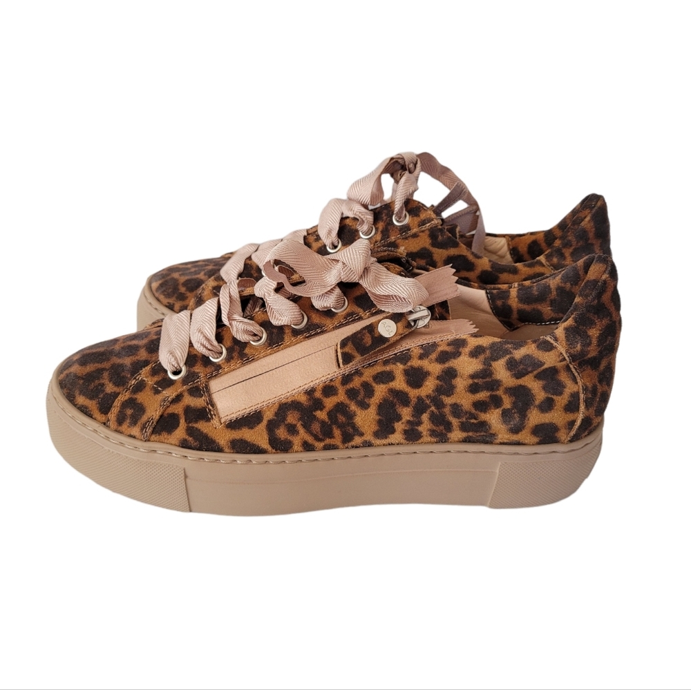 AGL Meghan Leopard Print Leather Platform Sneakers